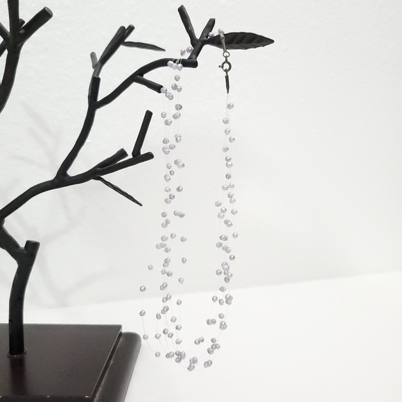 Small Purple Pearl Triple Strand Necklace - Picture 2 of 6